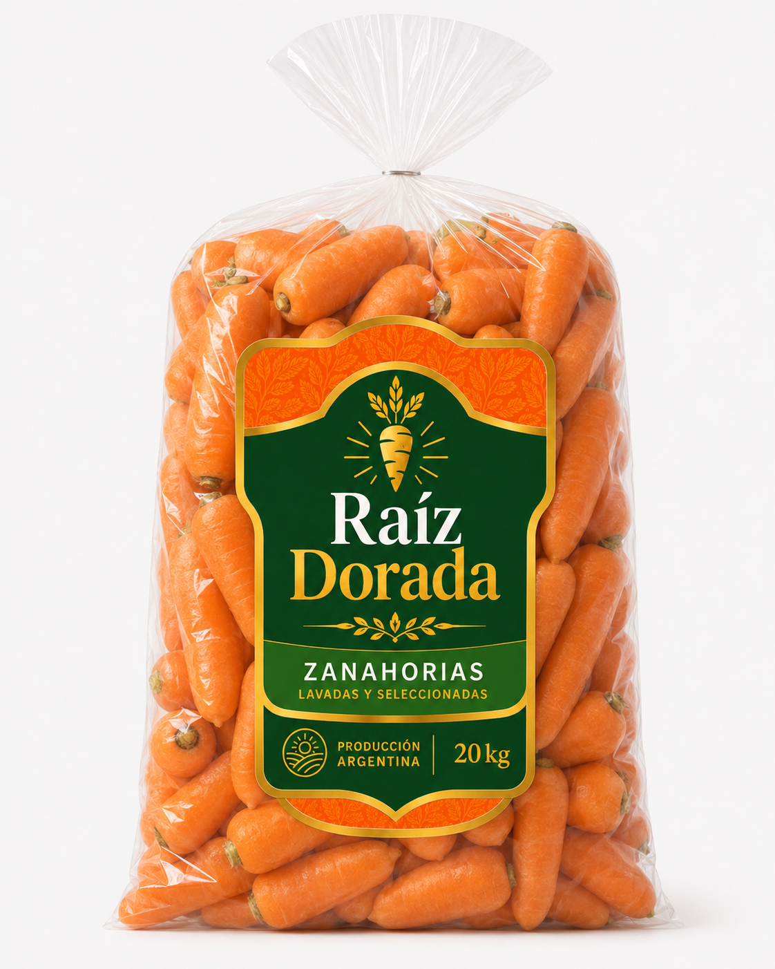 Bolsa 20 kg común de zanahorias Raíz Dorada